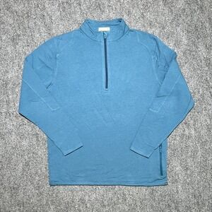 Tasc Performance Pullover Mens S Blue Organic Cotton Pullover Quarter Zip Bamboo